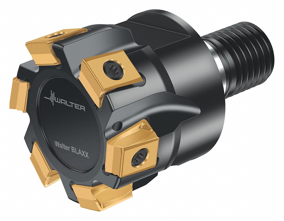 Indexable Square Shoulder End Mill: 1 969/1000 in Max. Cutting Dia., Screw On