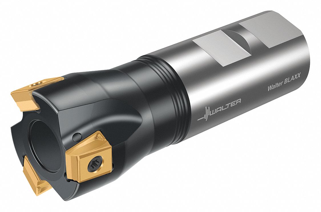 Indexable Square Shoulder End Mill: 1 23/40 in Max. Cutting Dia., Weldon Flat