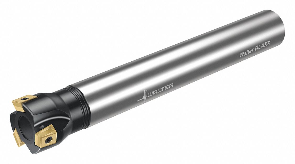 Indexable Square Shoulder End Mill: 1 23/40 in Max. Cutting Dia., Straight, Coolant Through