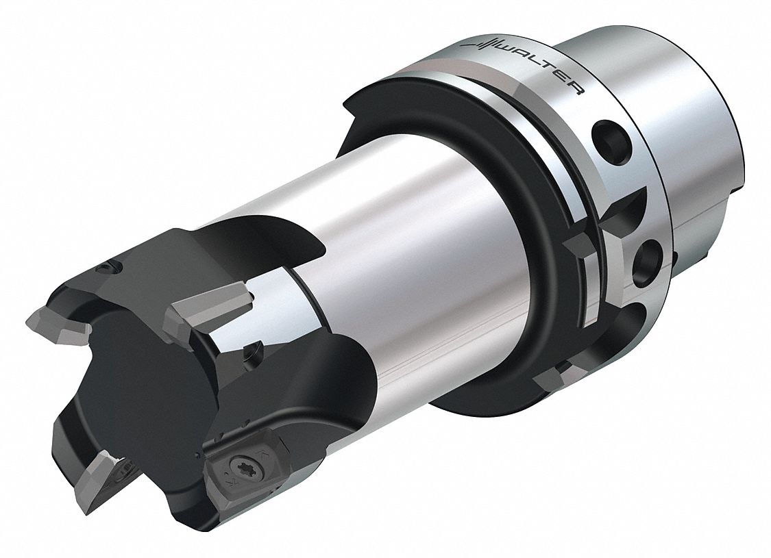 Indexable Square Shoulder End Mill: 1 969/1000 in Max. Cutting Dia., Taper, Coolant Through