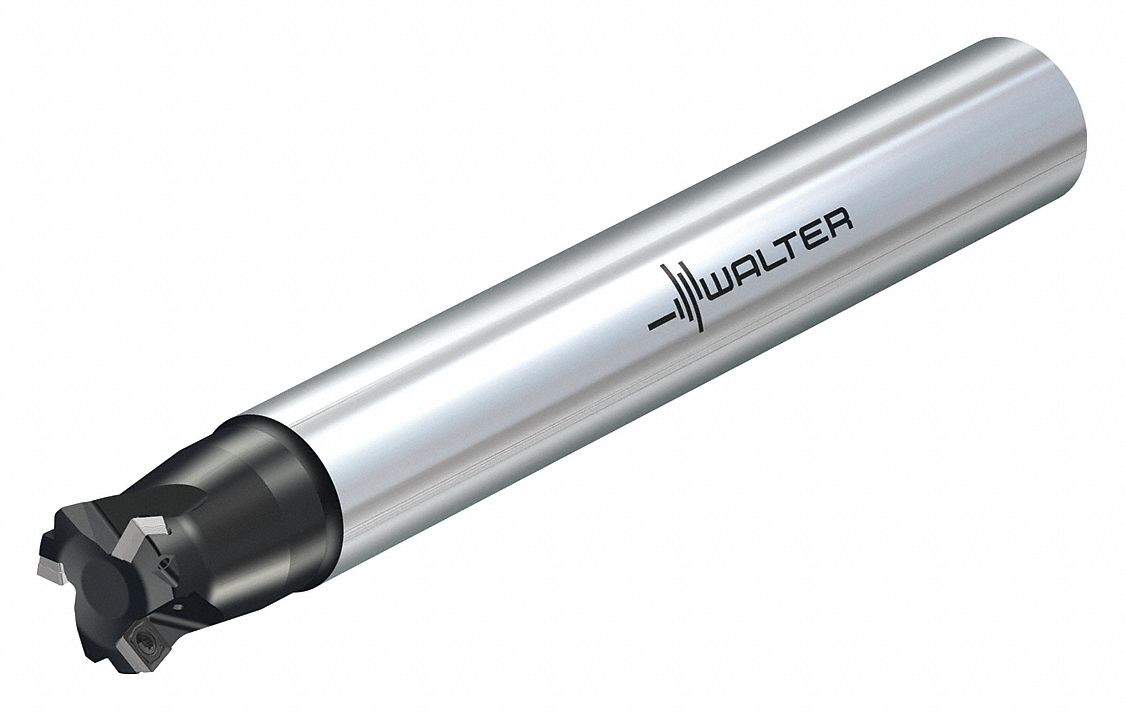 Indexable Square Shoulder End Mill: 543/1000 in Max. Cutting Dia., Straight, 1 in Shank Dia.