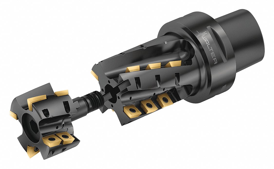 Indexable Square Shoulder End Mill: 3 3/20 in Max. Cutting Dia., Taper, 3.1500 in Shank Dia.