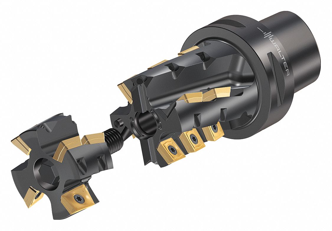 Indexable Square Shoulder End Mill: 1 969/1000 in Max. Cutting Dia., Taper, Coolant Through