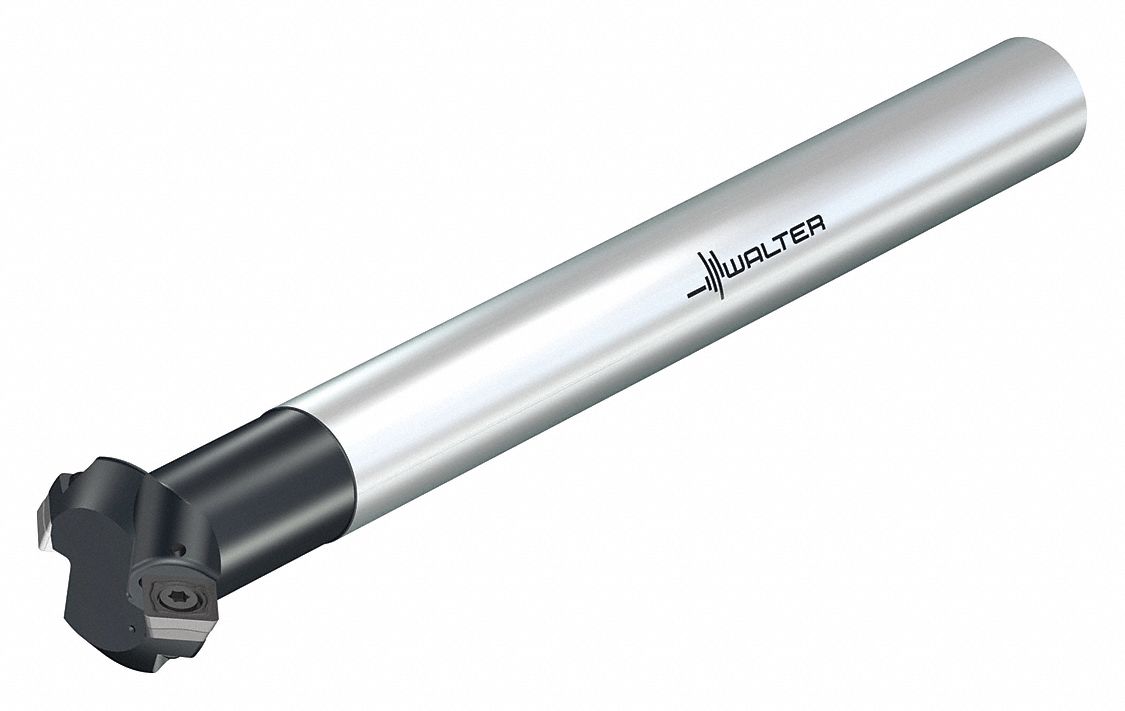 Indexable Chamfer Mill: 0.75 in Shank Dia., 7.874 in Overall Lg, Coolant Through