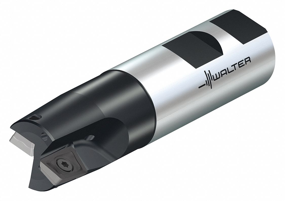 Indexable Square Shoulder End Mill: 1 in Max. Cutting Dia., Weldon Flat, 1 in Shank Dia.