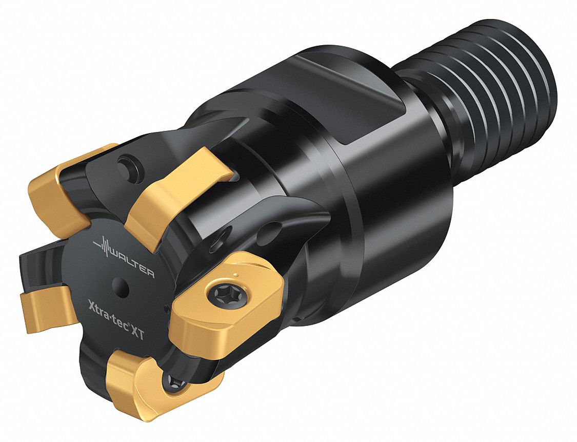 Indexable Square Shoulder End Mill: Screw On, M12 Connection Size, 0° Side Cutting Edge Angle