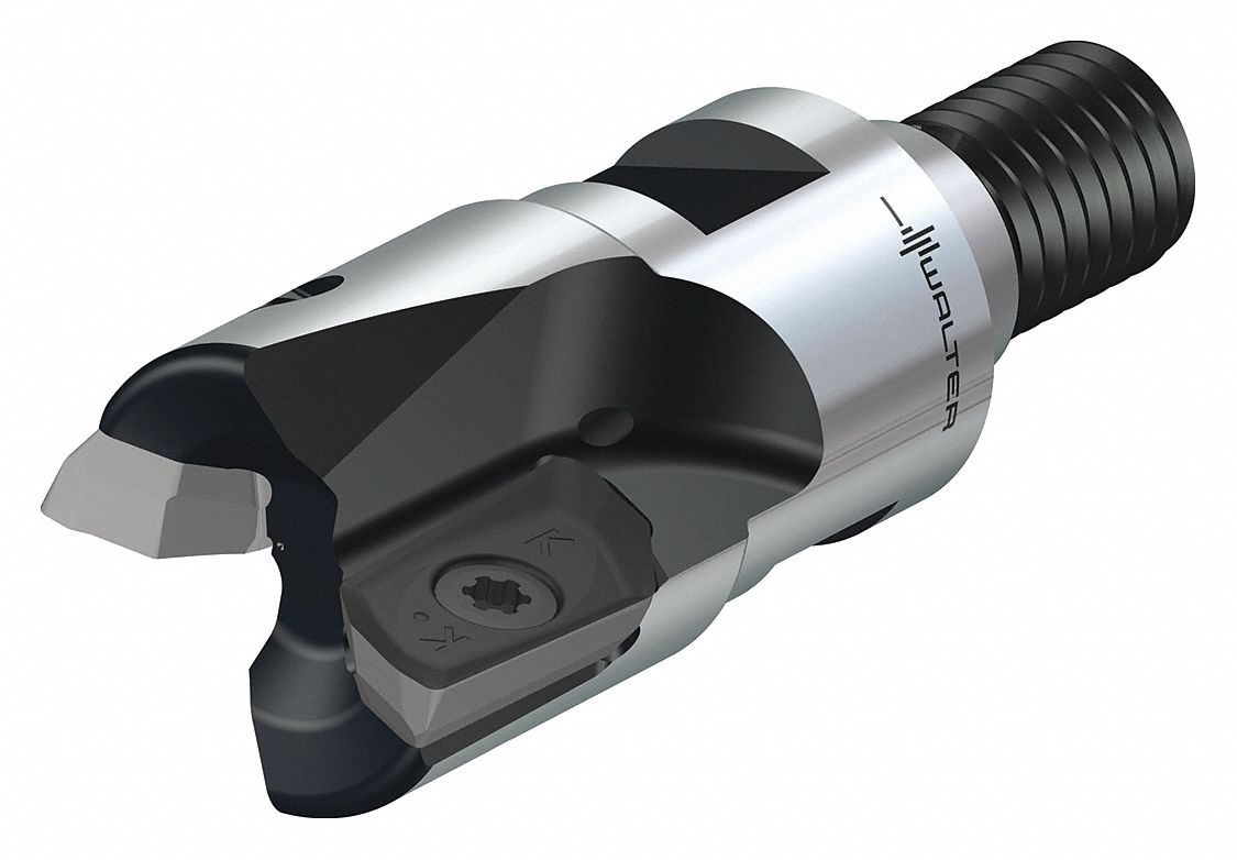 Indexable Square Shoulder End Mill: 1 in Max. Cutting Dia., Screw On, 0.8660 in Shank Dia.