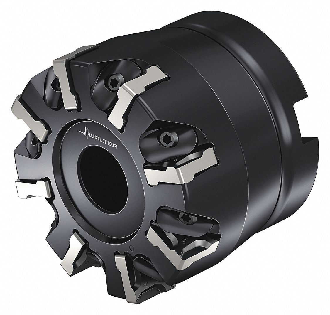 Indexable Face Mill: 0.8660 in Arbor Dia., 90° Side Cutting Edge Angle, 1.9690 in Overall Lg