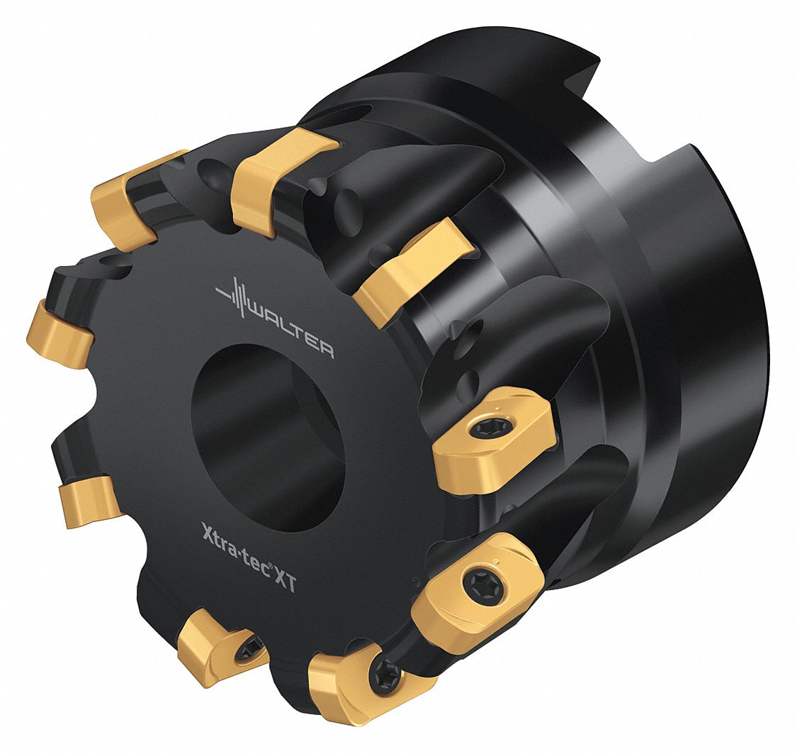 Indexable Face Mill: 2-1/2 in Max. Cutting Dia., 1 in Arbor Dia., 0° Side Cutting Edge Angle