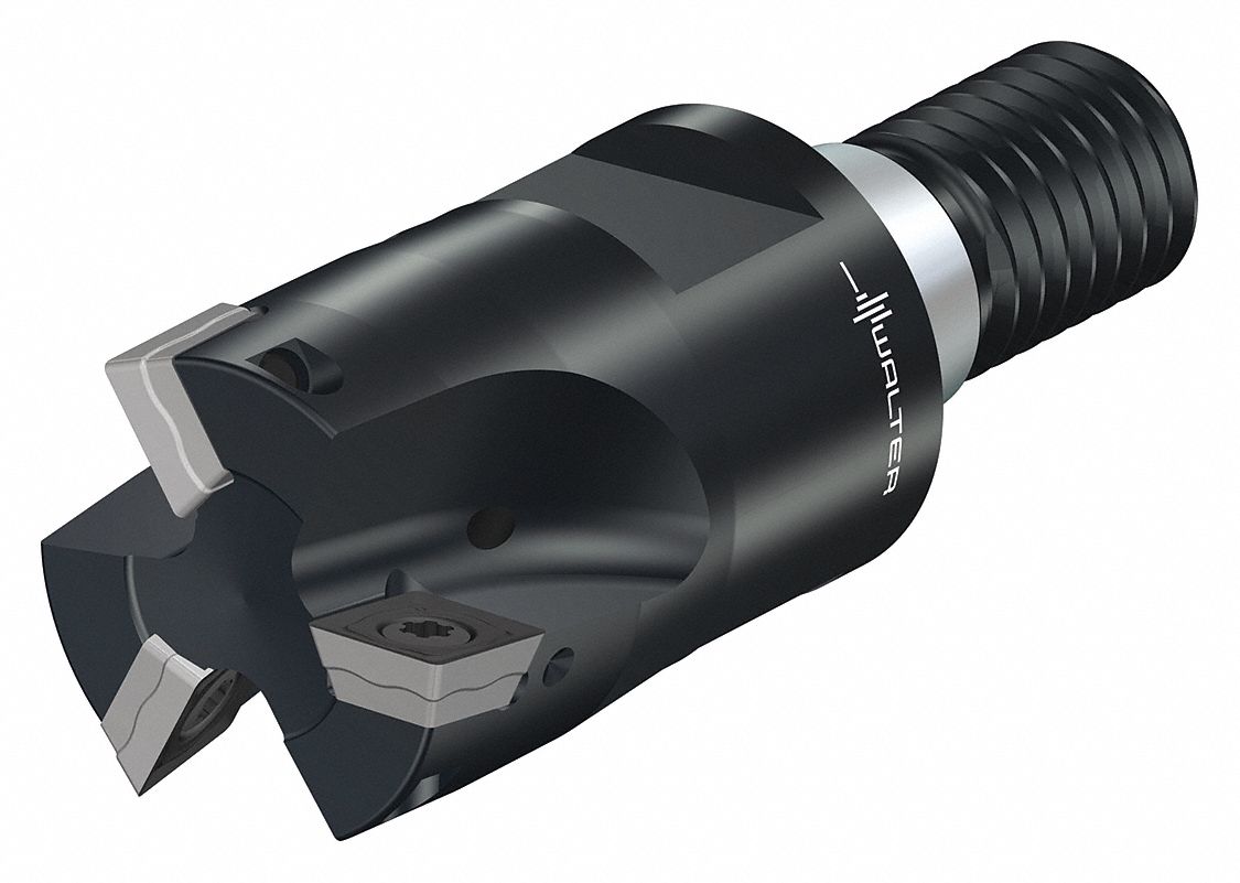 Indexable Square Shoulder End Mill: 1 13/50 in Max. Cutting Dia., Screw On, Coolant Through