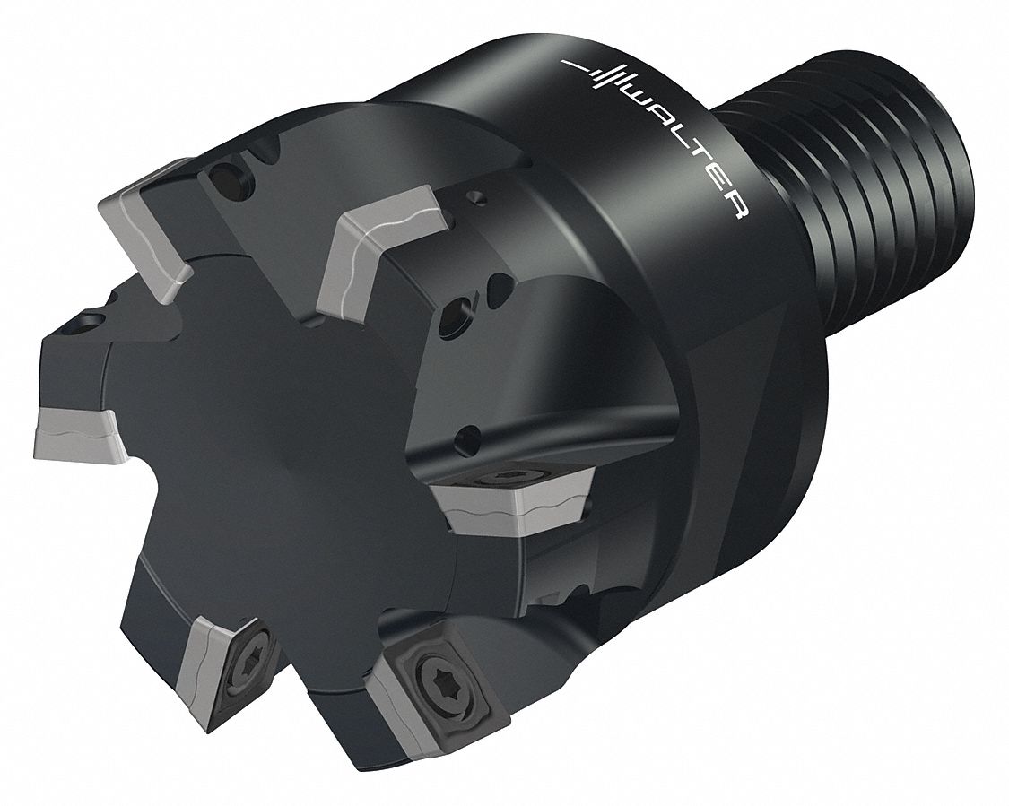 Indexable Square Shoulder End Mill: 1 969/1000 in Max. Cutting Dia., Screw On