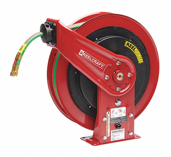 REELCRAFT, 50 ft (1/4 in I.D.), 9/16 in F UNF, Welding Hose Reel