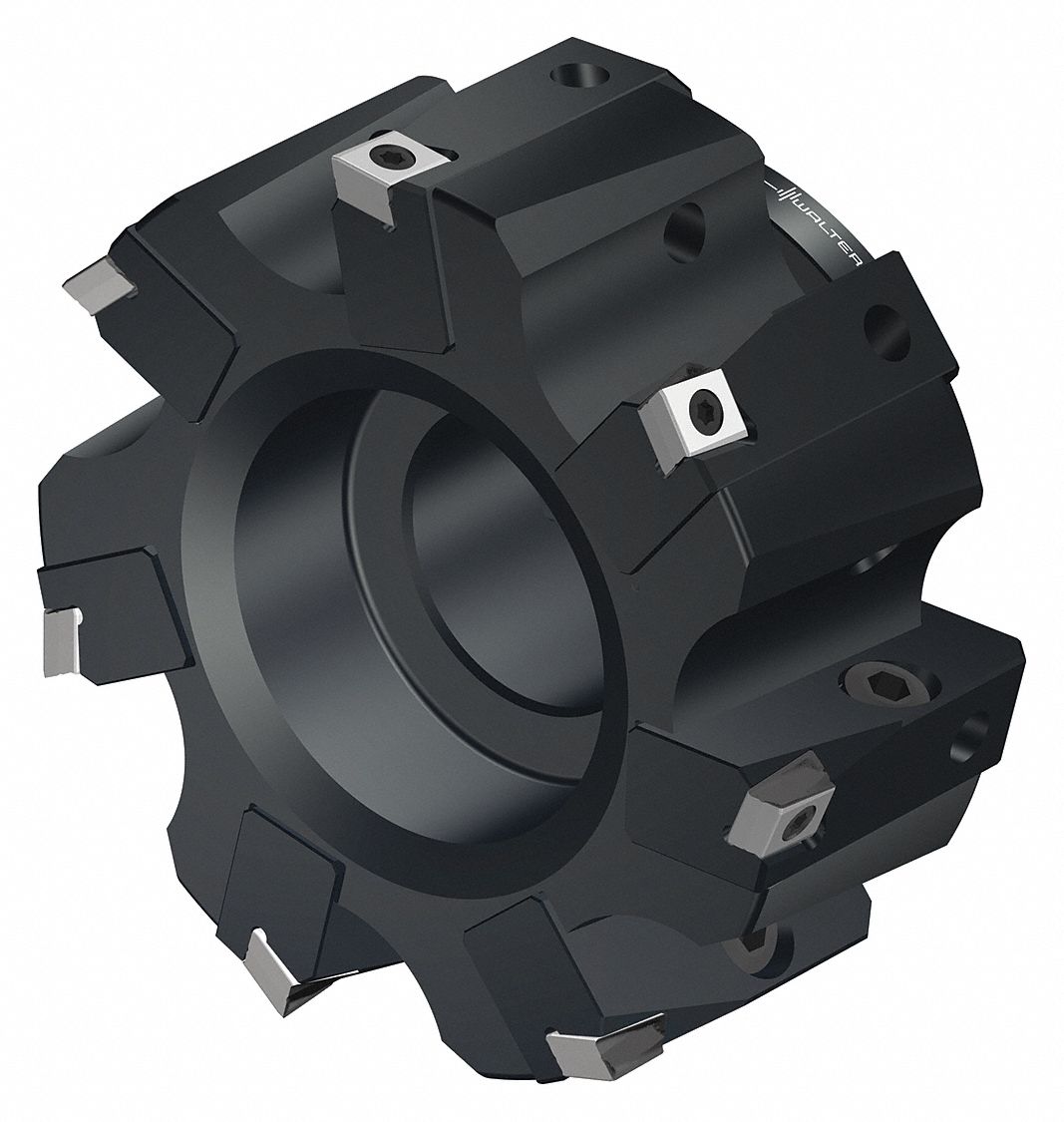 Indexable Face Mill: 1.2600 in Arbor Dia., 90° Side Cutting Edge Angle, 1.9690 in Overall Lg