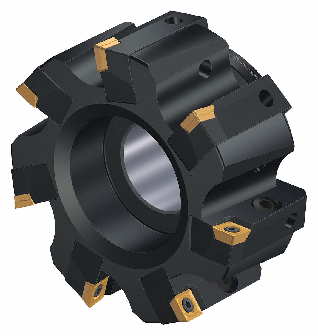 Indexable Face Mill: 1.2600 in Arbor Dia., 90° Side Cutting Edge Angle, 1.9690 in Overall Lg