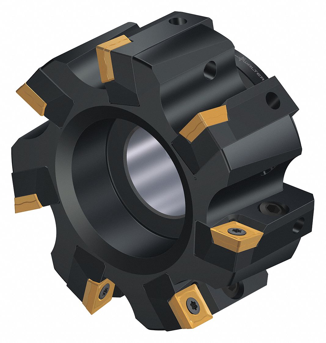 Indexable Face Mill: 1.2600 in Arbor Dia., 90° Side Cutting Edge Angle, 1.9690 in Overall Lg