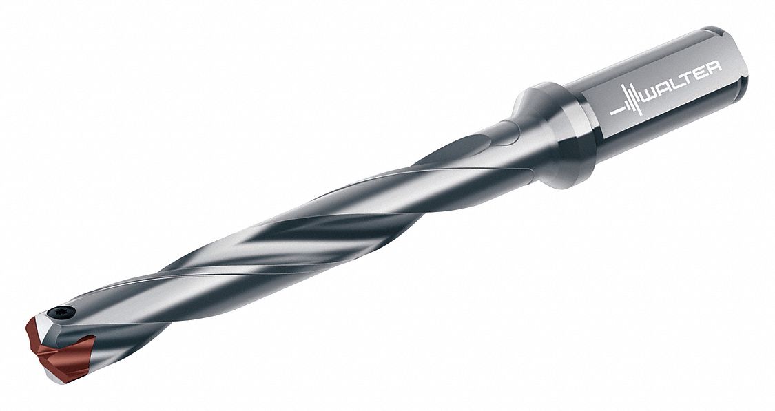 Modular Drill Bit for General Drilling: 16.00mm Shank Dia., 1.8900" Shank Lg, 7xD