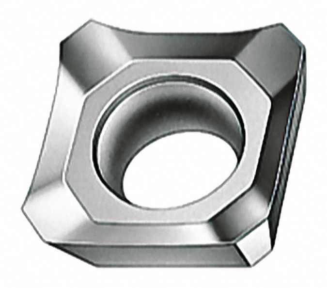 Square Milling Insert: 1/2 in Inscribed Circle, 1/32 in Corner Radius, 3/16 in Thick, 12.70mm