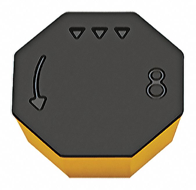 Octagon Milling Insert: 1/2 in Inscribed Circle, 0.0390 in Corner Radius, 0.1875 in Thick