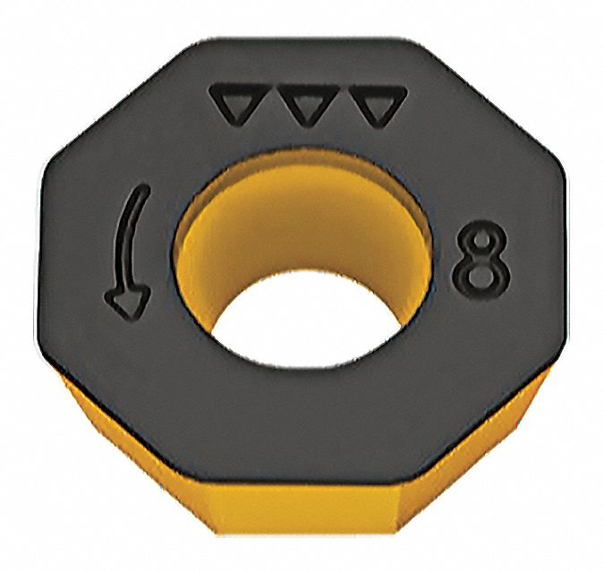 Octagon Milling Insert: 5/8 in Inscribed Circle, 0.0710 in Corner Radius, 0.219 in Thick