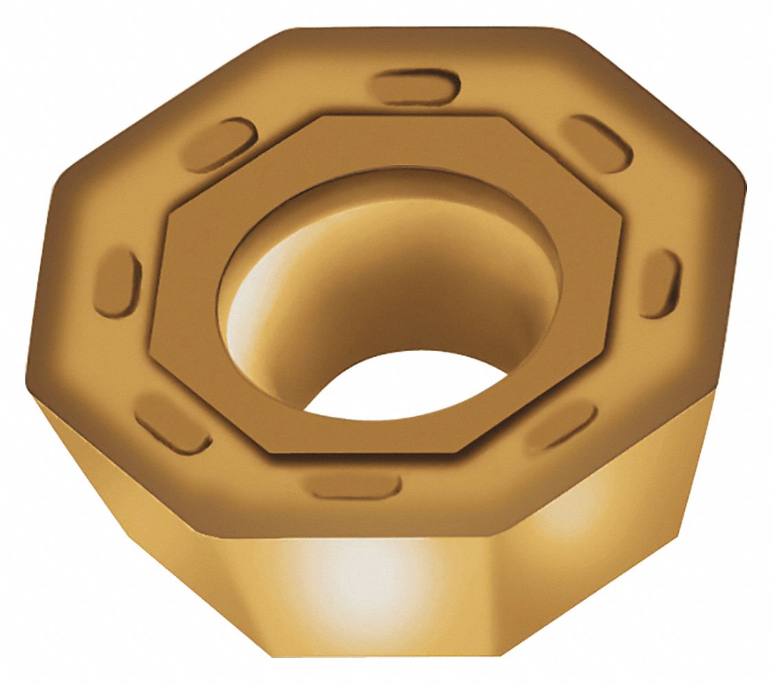 Octagon Milling Insert: 5/8 in Inscribed Circle, 1/32 in Corner Radius, 0.219 in Thick