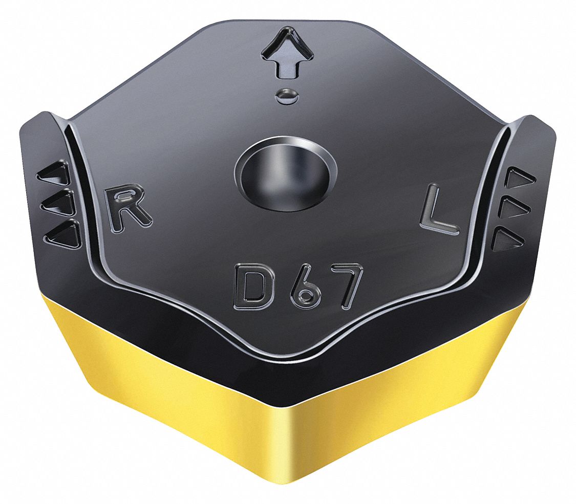 Heptagon Milling Insert: 0.5710 in Inscribed Circle, 1/32 in Corner Radius, 0.1960 in Thick
