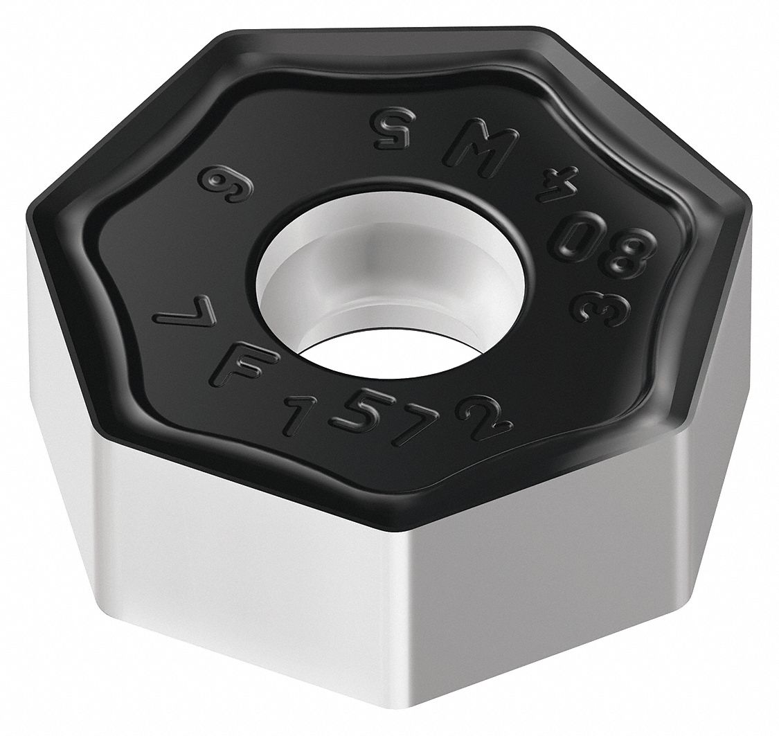 Heptagon Milling Insert: 0.5710 in Inscribed Circle, 1/32 in Corner Radius, 0.1970 in Thick