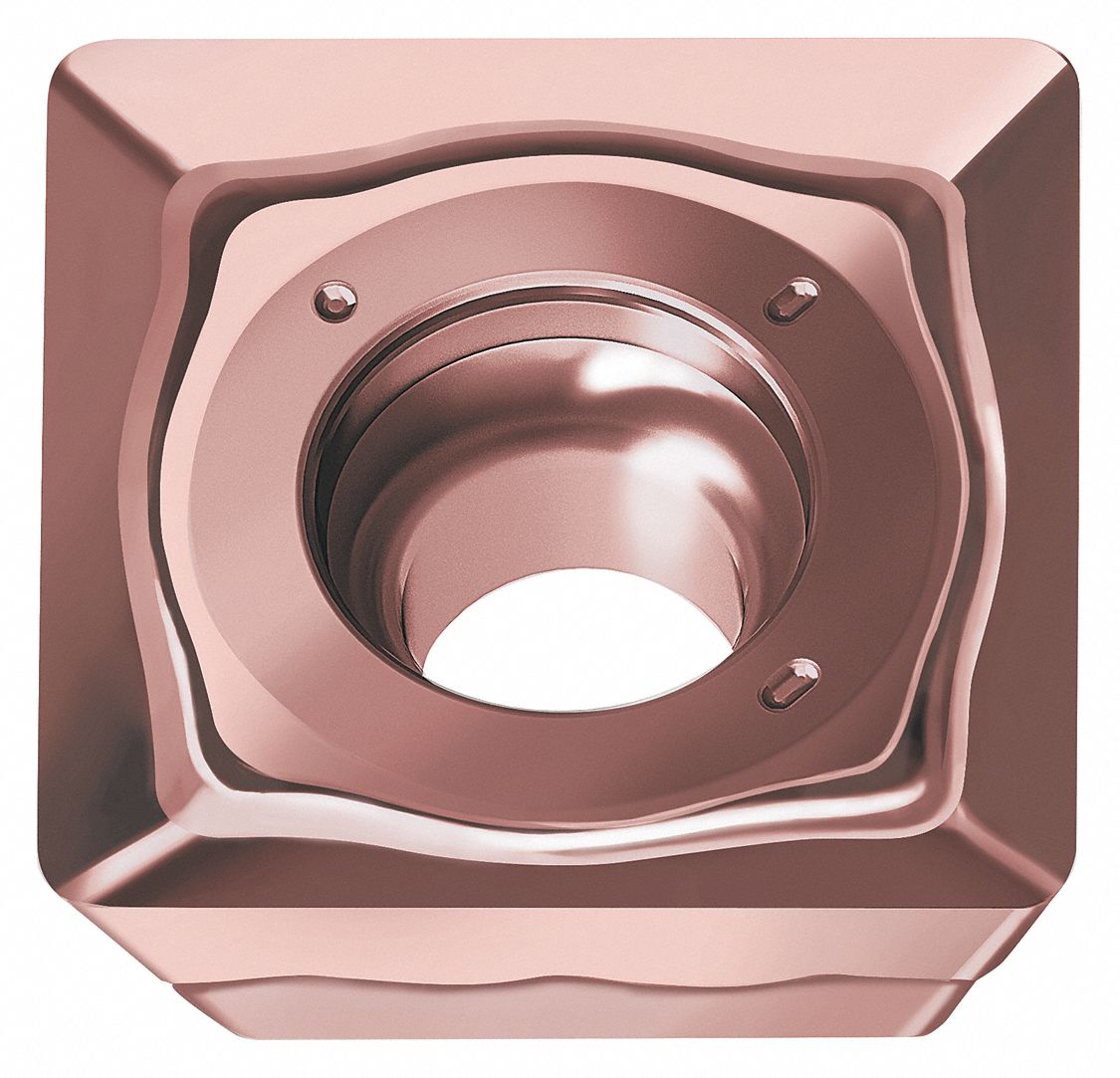 Square Milling Insert: 1/2 in Inscribed Circle, 1/32 in Corner Radius, 3/16 in Thick, 12.70mm