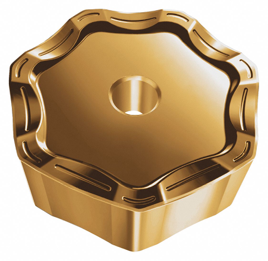 Heptagon Milling Insert: 0.5710 in Inscribed Circle, 1/32 in Corner Radius, 7.00mm, 10 PK