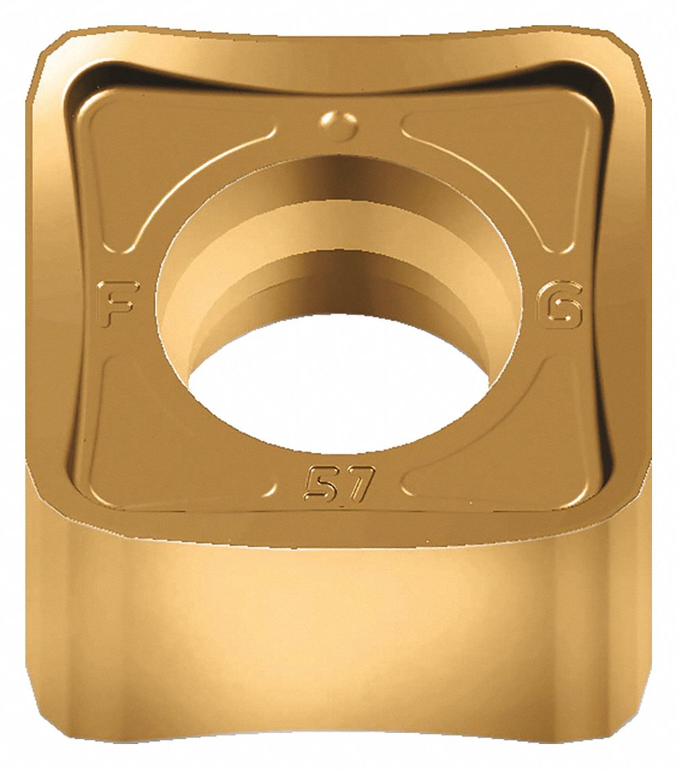 Square Milling Insert: 1/2 in Inscribed Circle, 0.0120 in Corner Radius, 0.2220 in Thick