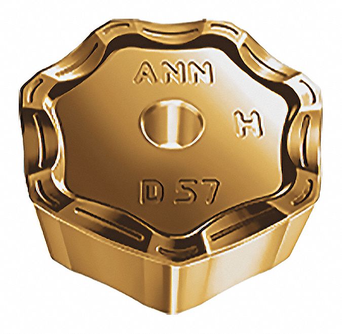 Heptagon Milling Insert: 0.5710 in Inscribed Circle, 1/32 in Corner Radius, 7.00mm, 10 PK