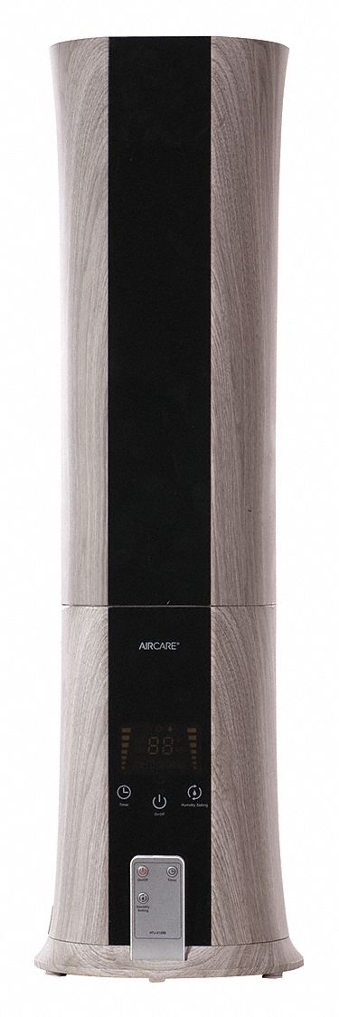 Portable Humidifier: Ultrasonic, 1.9 gal Daily Humidification Output, Cool, Tower Housing, Pour-In