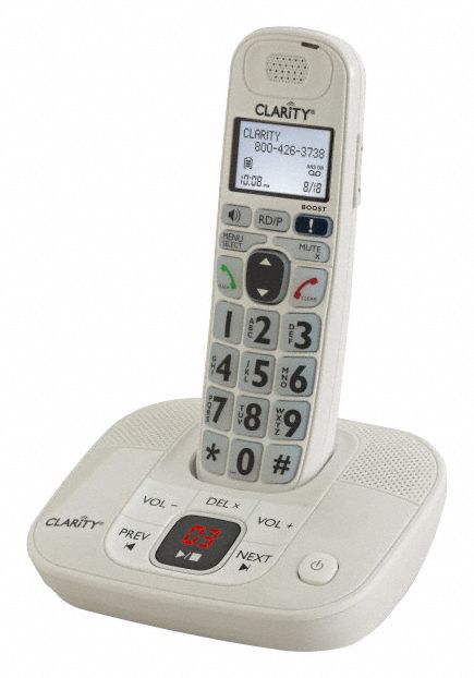 Telephone: Cordless, White, 1 Handsets, 1 Lines, PSTN, Backlit Keypad/Volume Control