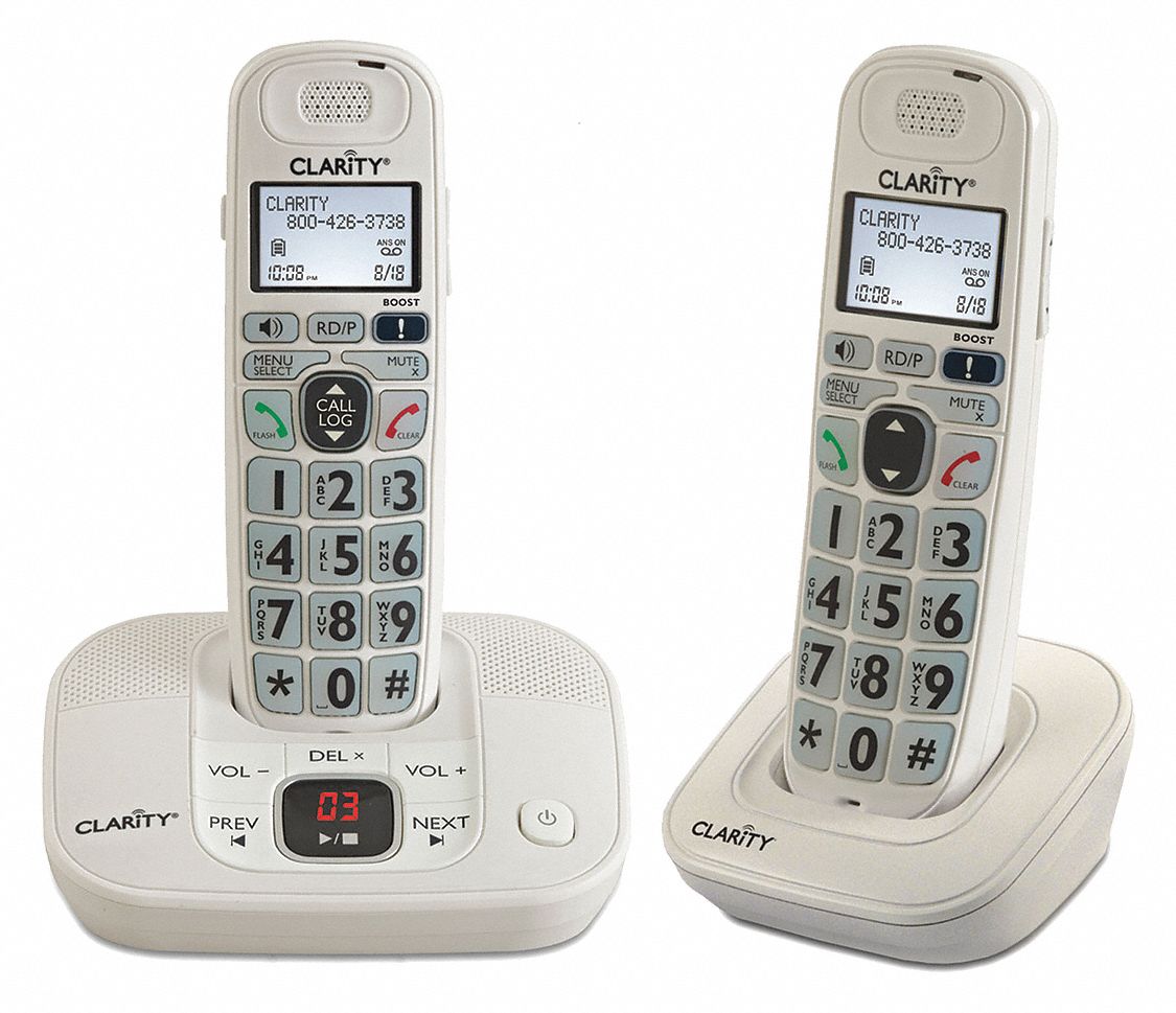 Telephone: Cordless, White, 2 Handsets, 1 Lines, PSTN, Backlit Keypad/Volume Control