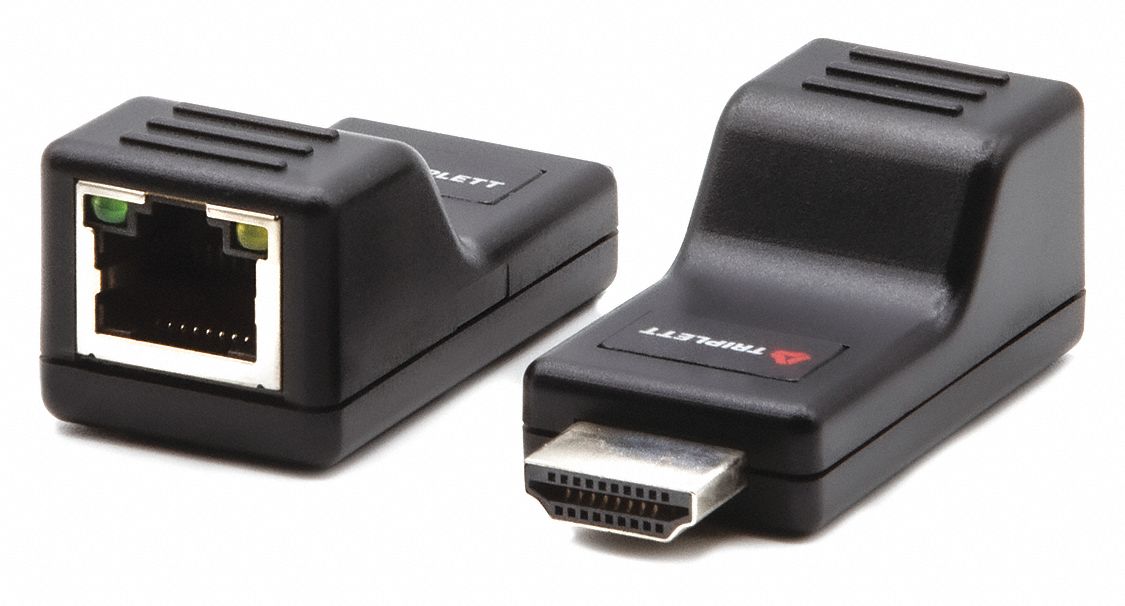 TRIPLETT HDMI Extender: 1 Ports, Black, HDMI Female, HDMI Extender, 5e