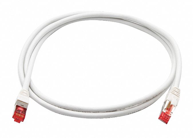 Voice and Data Patch Cable: Shielded, Cat 6A, 5 ft Overall Lg, LSOH/LSZH, Round, 26 AWG