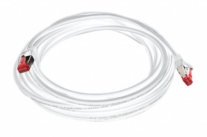 Voice and Data Patch Cable: Shielded, Cat 6A, 25 ft Overall Lg, LSOH/LSZH, Round, 26 AWG