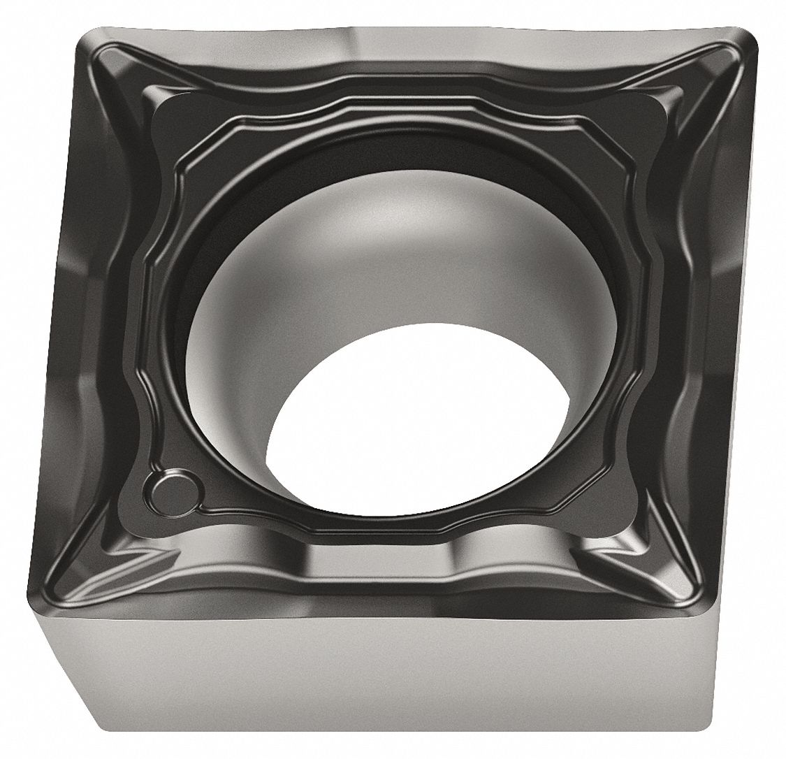 Square Turning Insert: 3/8 in Inscribed Circle, Neutral, 1/32 in Corner Radius, SCMT Insert