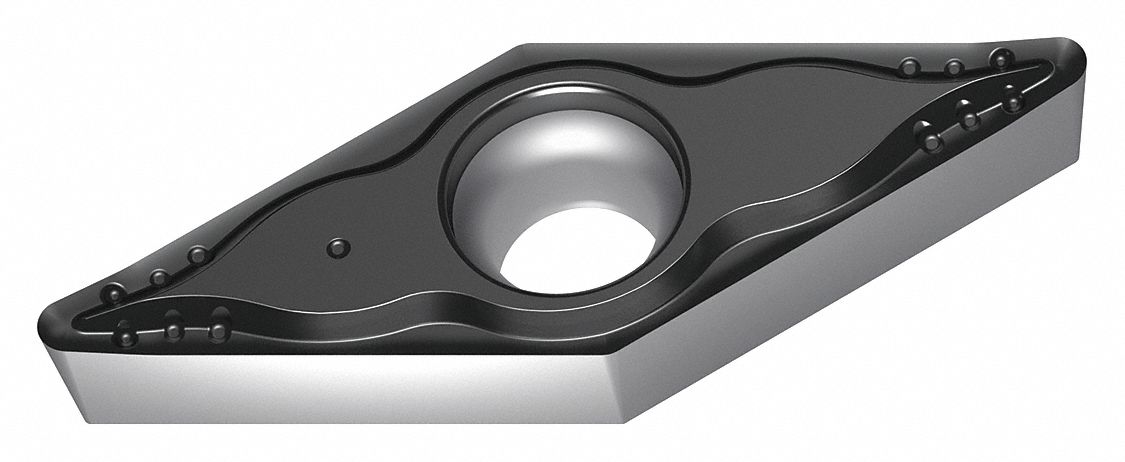 Diamond Turning Insert: VCGT Insert, Neutral, 3/16 in Thick, 1/32 in Corner Radius, TiAlN