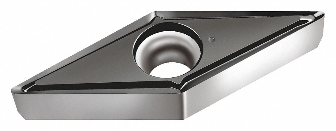 Diamond Turning Insert: VCGT Insert, Neutral, 1/8 in Thick, 0.0080 in Corner Radius, TiAlN