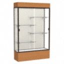Floor Display Case, Carmel Oak, 80"H, 48"L