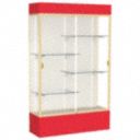 Floor Display Case, Red, 80" H, Aluminum