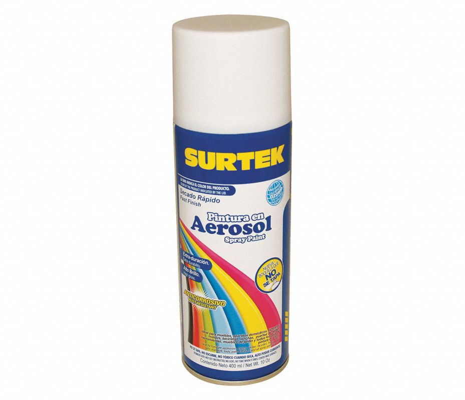 Pintura en aerosol, blanco mate, bote esbelto, 400 ml,Pretul, Colores  Estándar, 27175