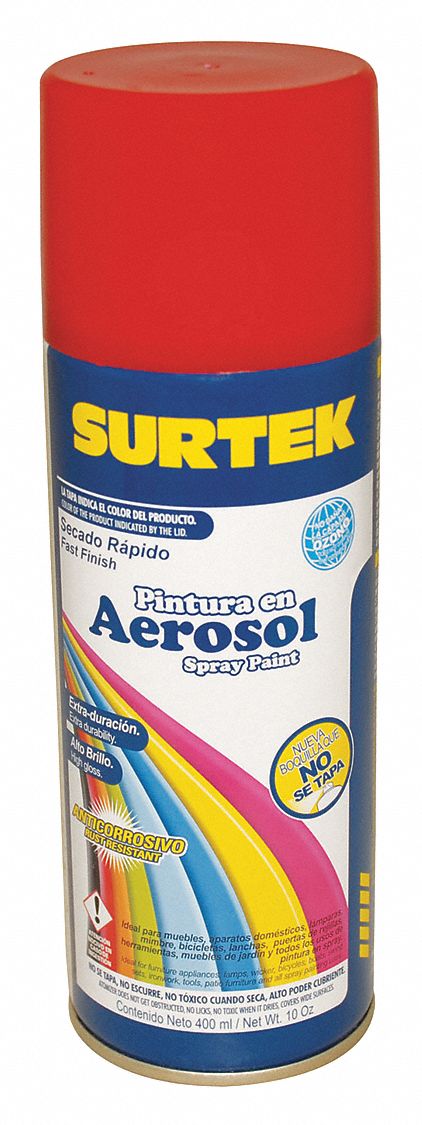 SURTEK Pintura en Aerosol Rojo 15 oz. para Metal - Pinturas en Aerosol -  56UC14 | 139859 - Grainger México