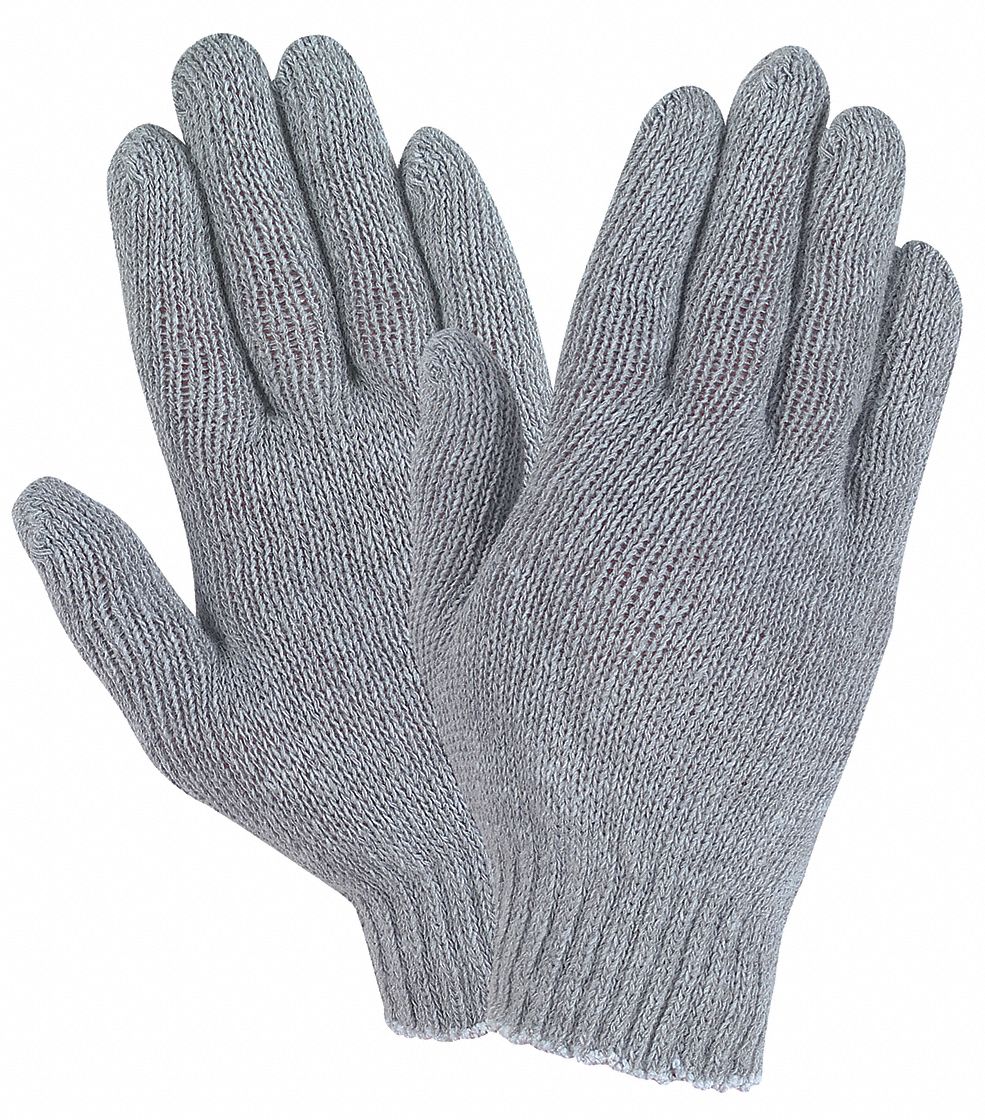 Economy Weight Cotton Poly Gray, M, PK12