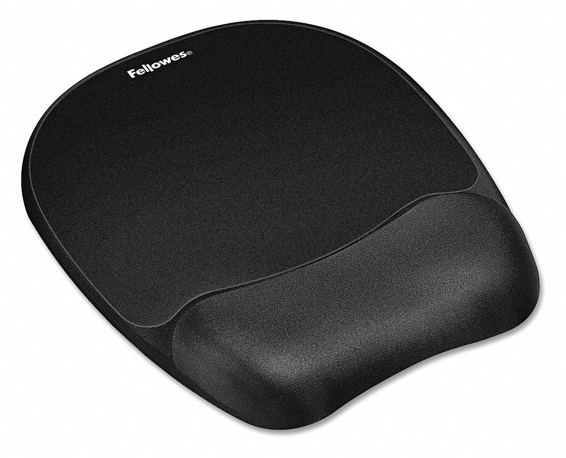 Mouse Pad, w/wrist Rest, Nonskid, 7x9, Black