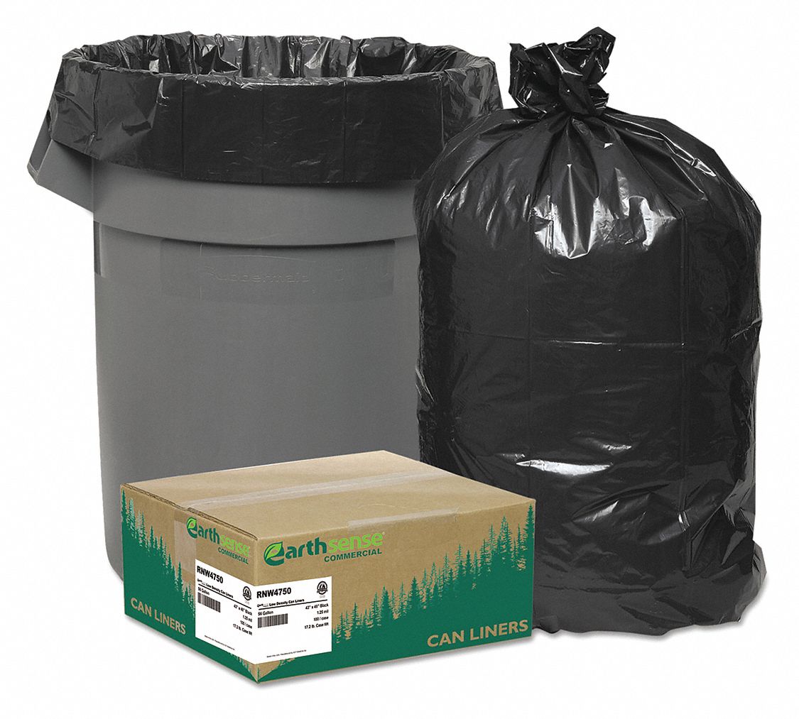 Can Liners 40 to 45gal. Black PK100