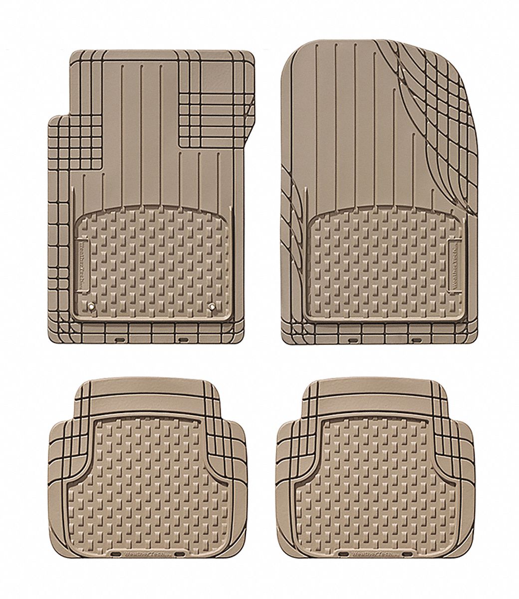 Vehicle Floor Mat: 27 in Lg (In.), 19 in Wd (In.), Tan, Trim-to-Fit