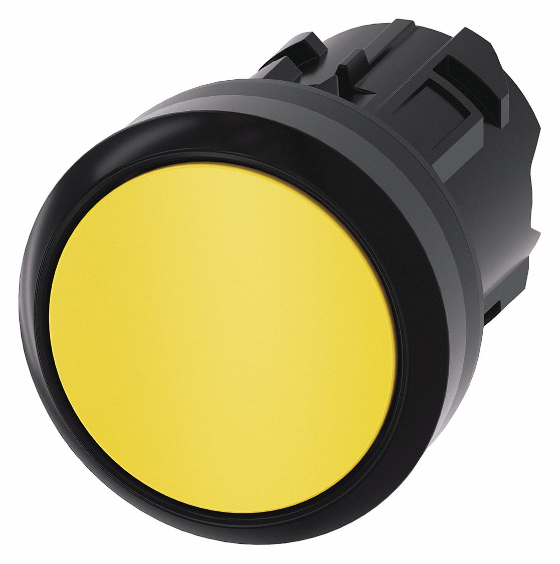 Flush Push Button: Yellow, 22 mm Mounting Size, Non-Metallic, Maintained