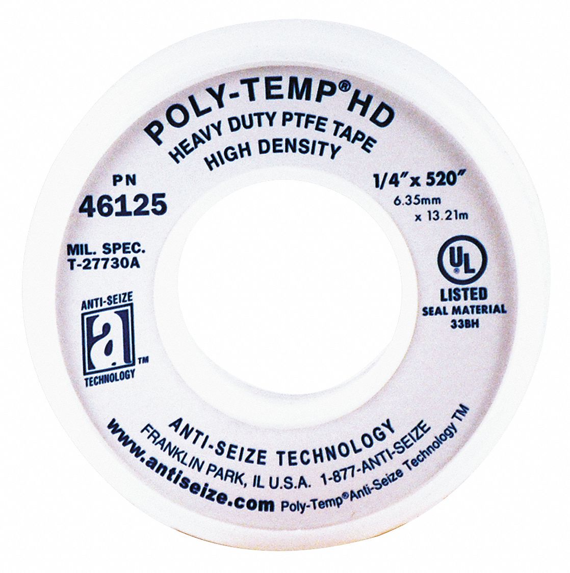 White Heavy Duty PTFE Tape 1/4 X 52 