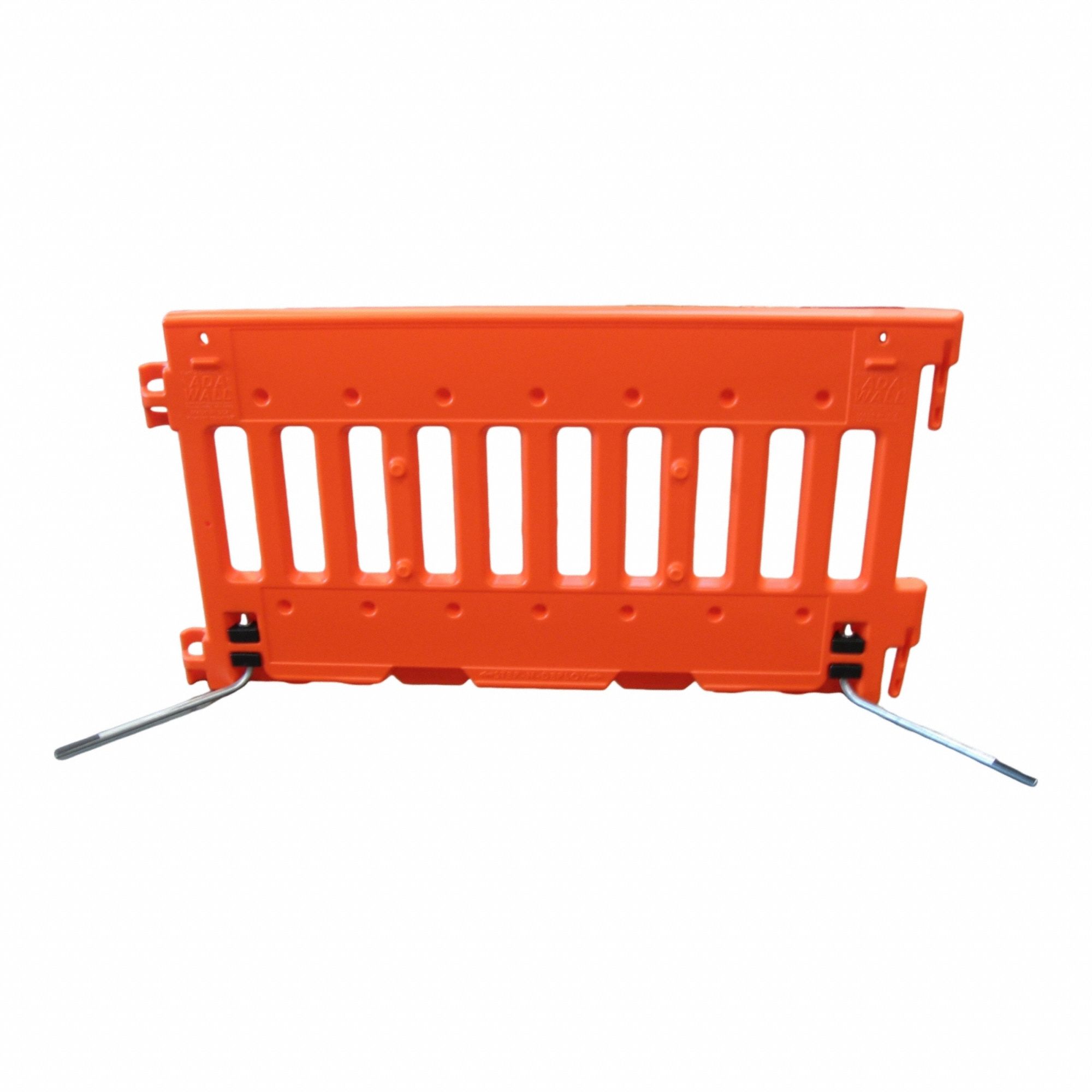 Pedestian Wall: ADA Wall, 38 in Ht, 72 in Lg, Orange, Interlocking, MASH